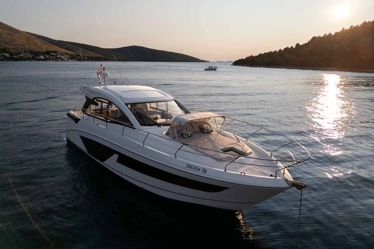 Holly Four, a Beneteau Gran Turismo 45 motor yacht at Grad Šibenik, Croatia