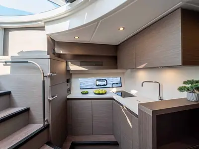 Galley of Holly Four, a Beneteau Gran Turismo 45 motor yacht at Šibenik, Croatia