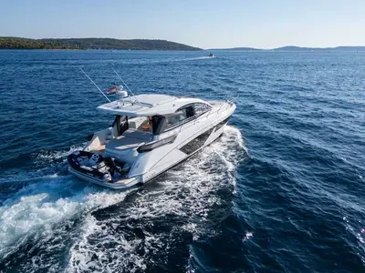 Holly Four, a Beneteau Gran Turismo 45 motor yacht at Grad Šibenik, Croatia