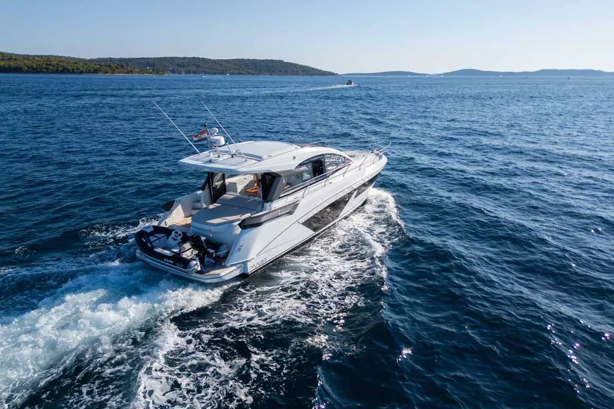 Holly Four, a Beneteau Gran Turismo 45 motor yacht at Grad Šibenik, Croatia