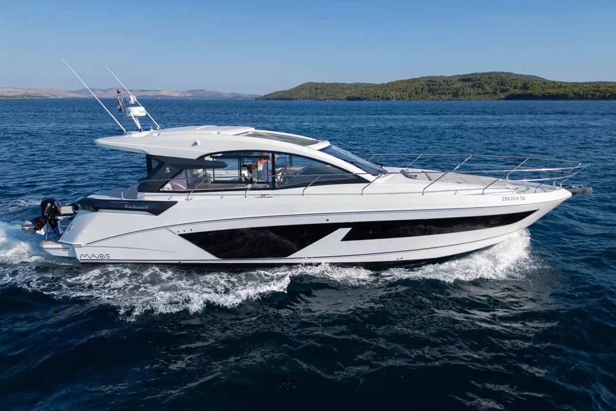 Holly Four, a Beneteau Gran Turismo 45 motor yacht at Grad Šibenik, Croatia
