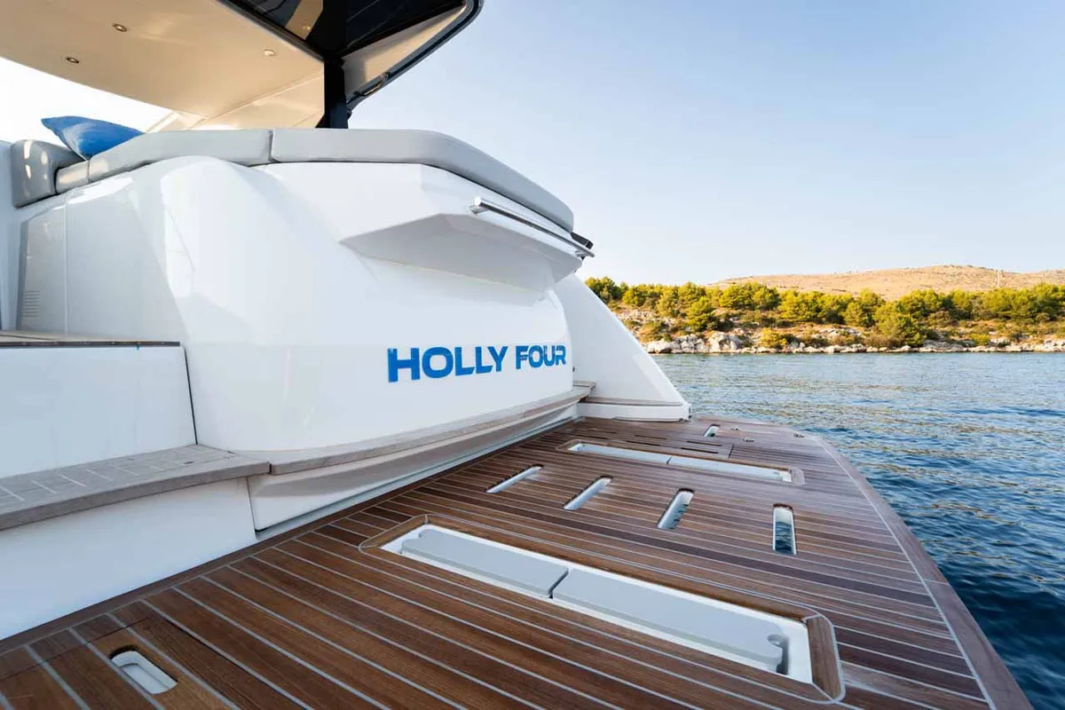 Holly Four, a Beneteau Gran Turismo 45 motor yacht at Grad Šibenik, Croatia