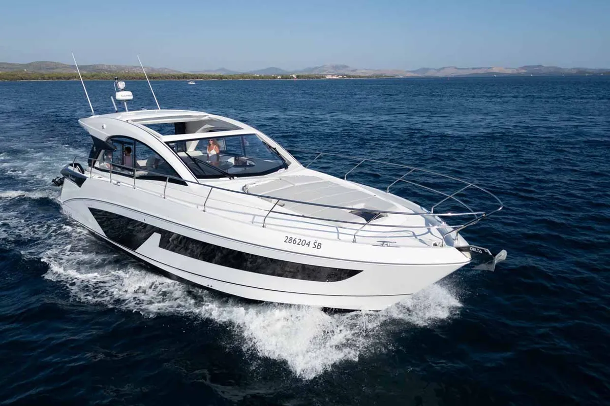 Holly Four, a Beneteau Gran Turismo 45 motor yacht at Grad Šibenik, Croatia