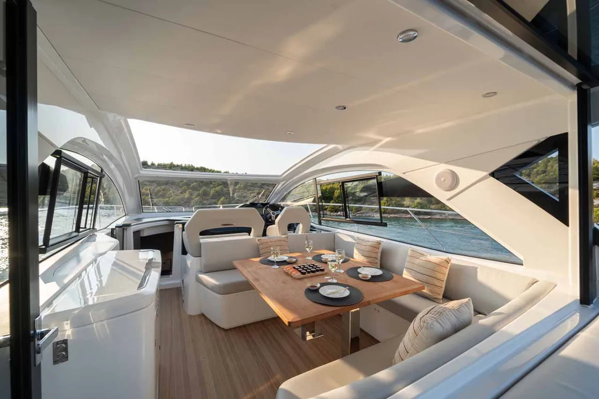 Holly Four, a Beneteau Gran Turismo 45 motor yacht at Grad Šibenik, Croatia