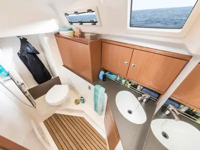 Head on Opal, a Bavaria Cruiser 34 Style sailboat at Grad Trogir, Croatia