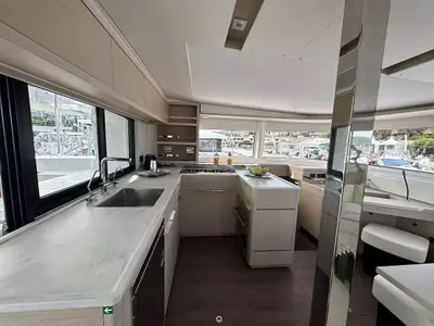 Galley of Westerlund II, a Lagoon 46 catamaran at Salerno, Italy