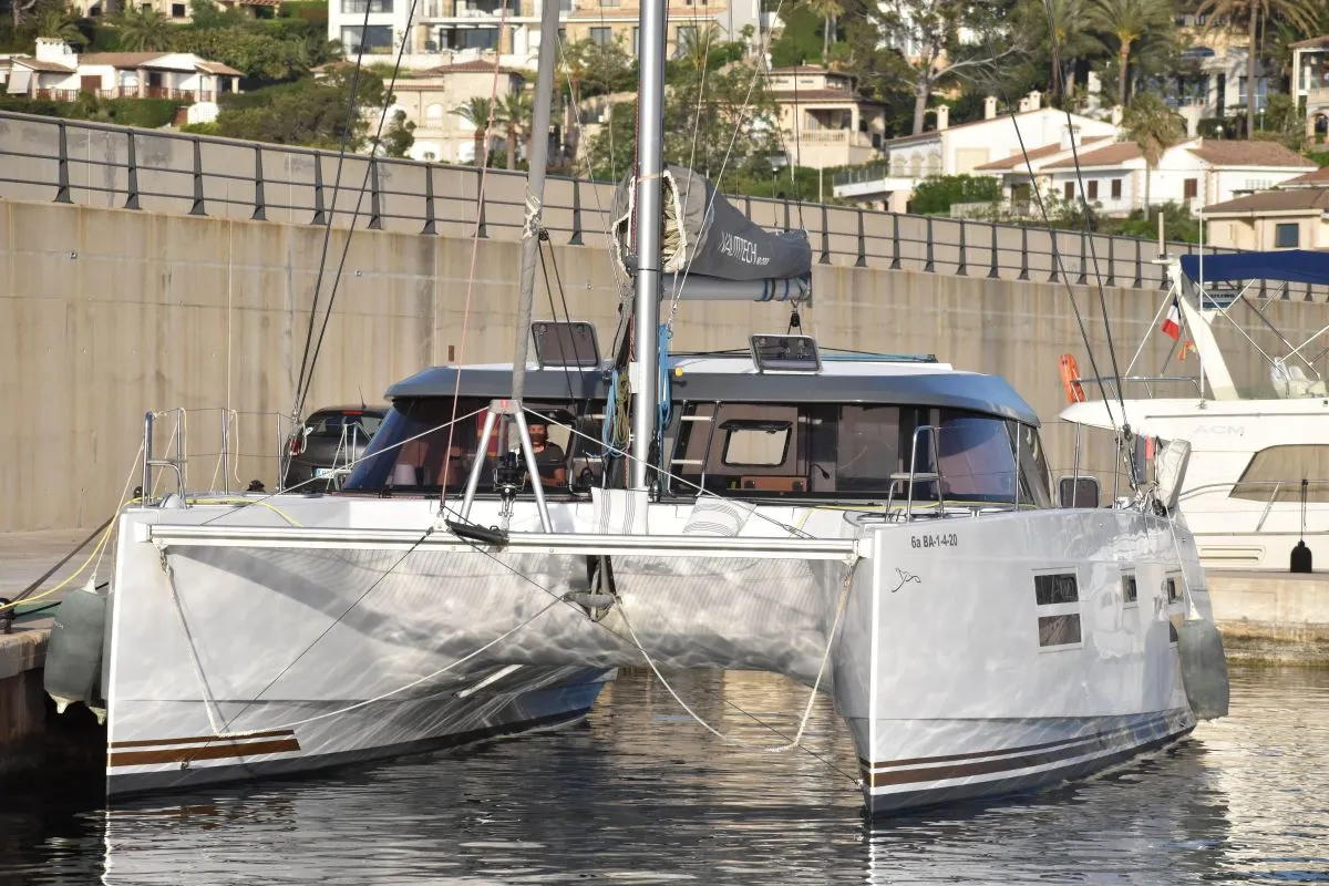 Exterior view of ORION, a Nautitech 40 Open catamaran at Pula, Croatia