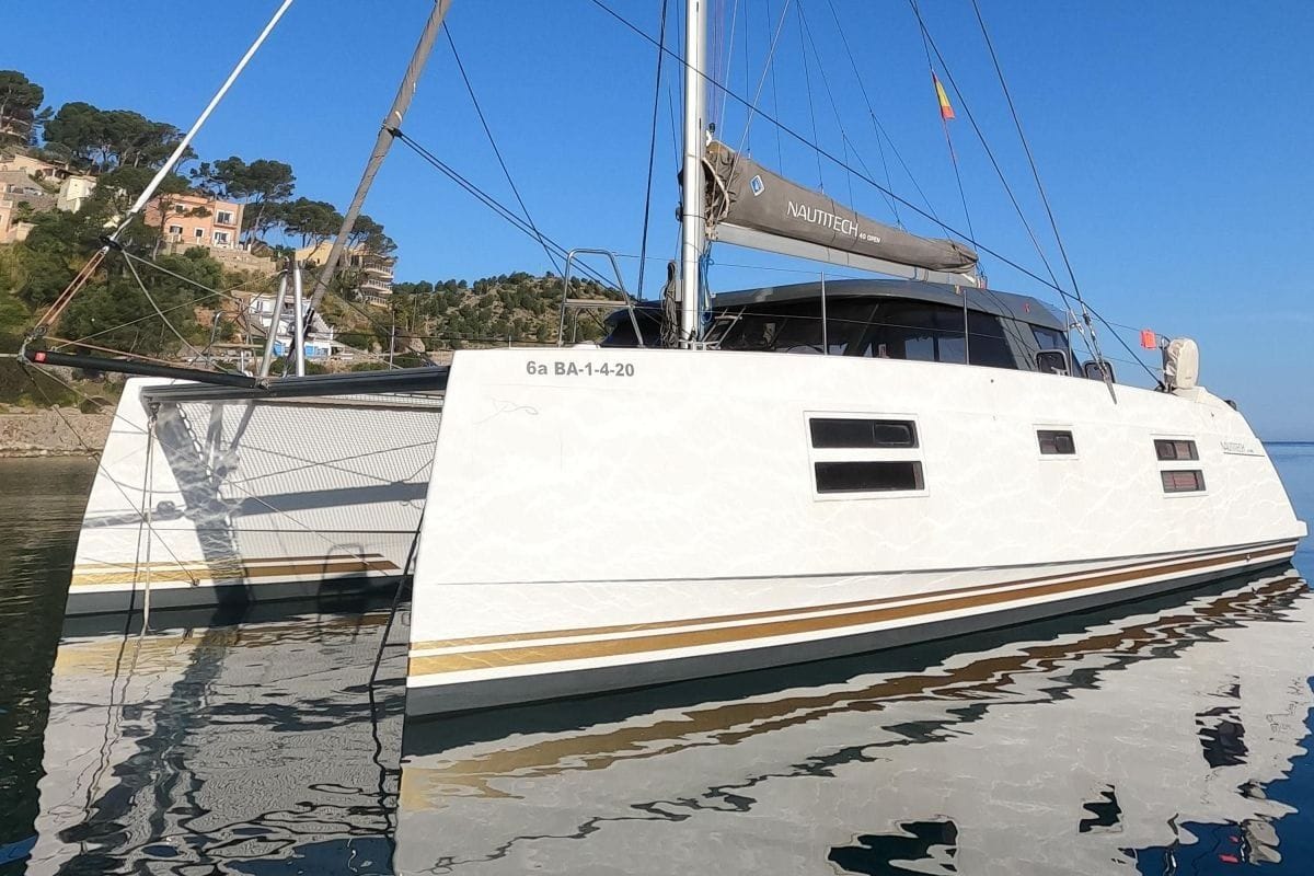 Exterior view of ORION, a Nautitech 40 Open catamaran at Pula, Croatia