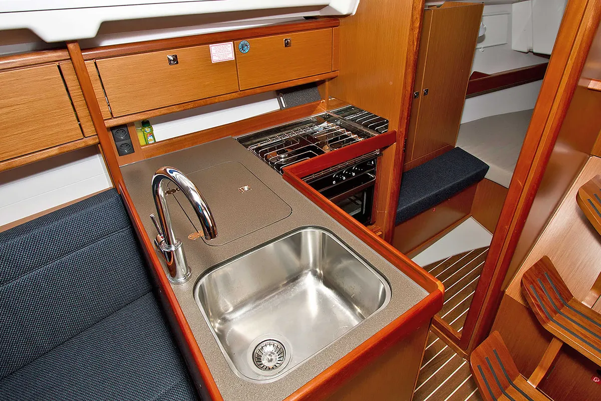 Galley of Lilith, a Bavaria Cruiser 34 sailboat at Split, Croatia