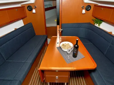 Salon of Lilith, a Bavaria Cruiser 34 sailboat at Split, Croatia