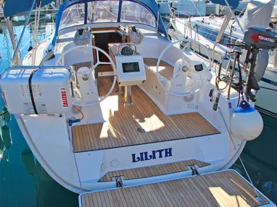 Deck of Lilith, a Bavaria Cruiser 34 sailboat at Split, Croatia