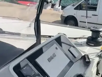 Cockpit of Martina Tres, a Lagoon 450 Fly catamaran at Ibiza, Spain