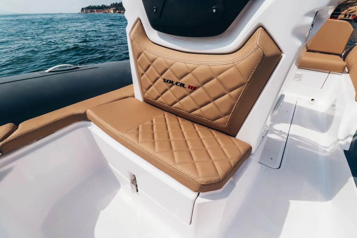 Deck of Salpa, a Salpa Soleil 18 motorboat at Grad Vodice, Croatia