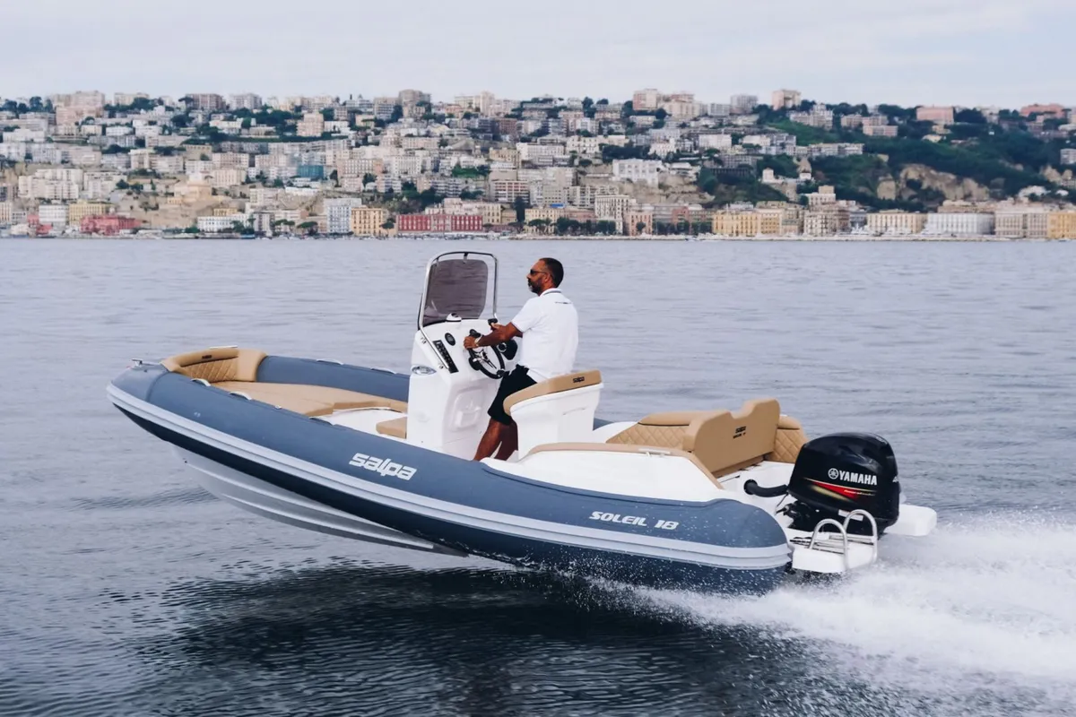 Exterior view of Salpa, a Salpa Soleil 18 motorboat at Grad Vodice, Croatia