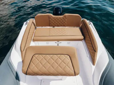 Deck of Salpa, a Salpa Soleil 18 motorboat at Grad Vodice, Croatia