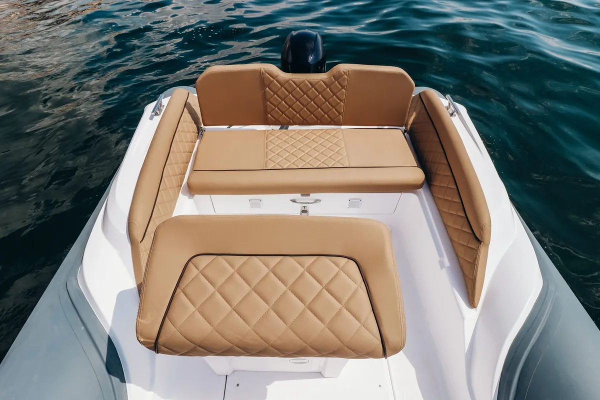 Deck of Salpa, a Salpa Soleil 18 motorboat at Grad Vodice, Croatia