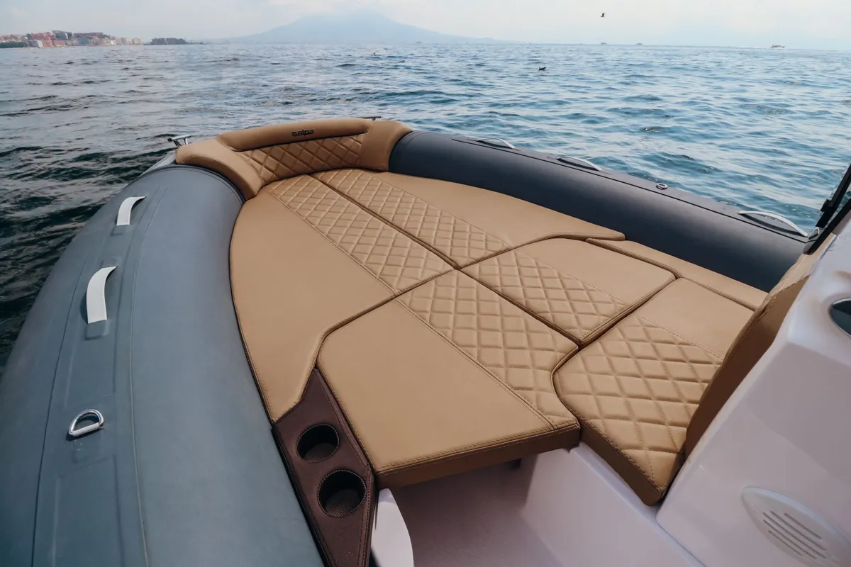 Deck of Salpa, a Salpa Soleil 18 motorboat at Grad Vodice, Croatia