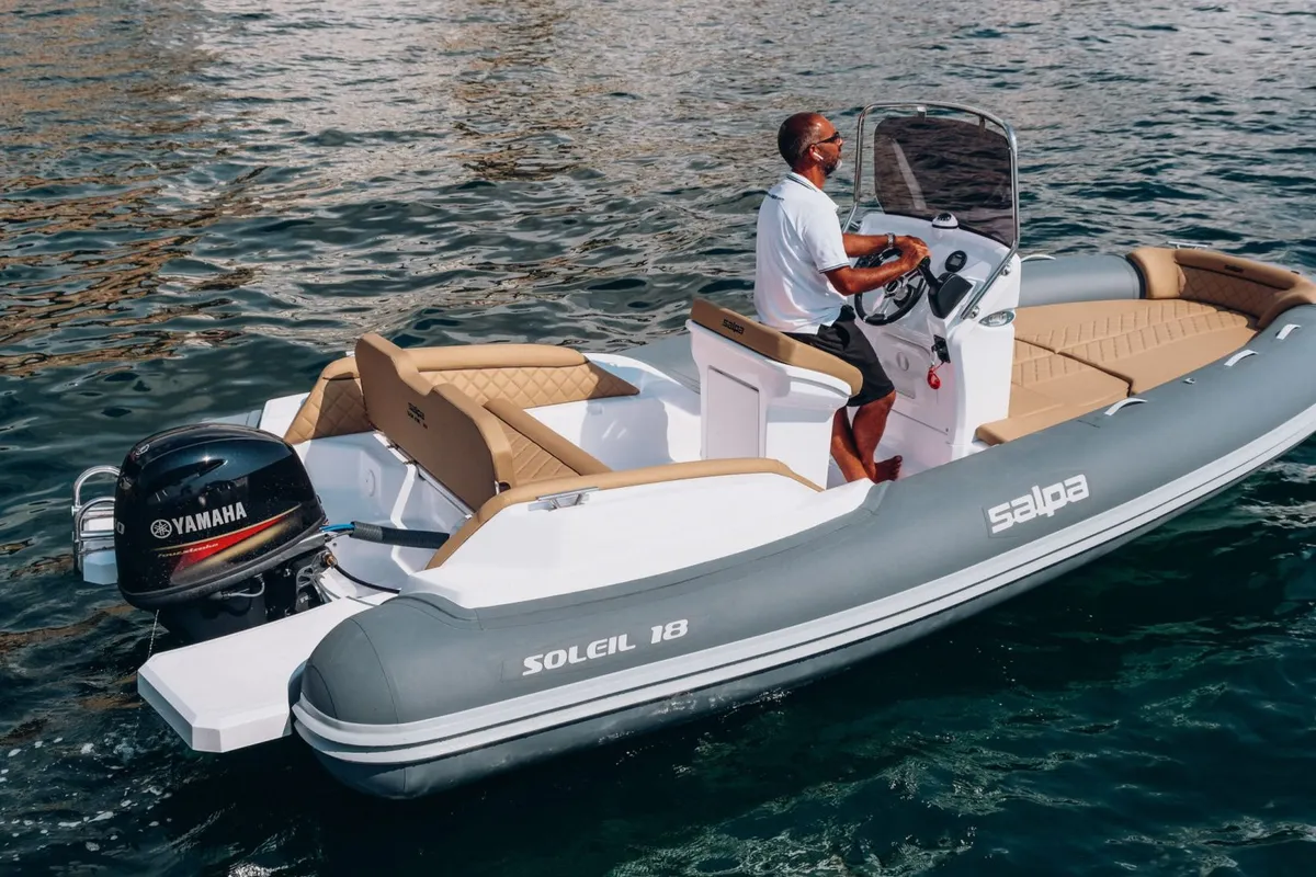 Exterior view of Salpa, a Salpa Soleil 18 motorboat at Grad Vodice, Croatia
