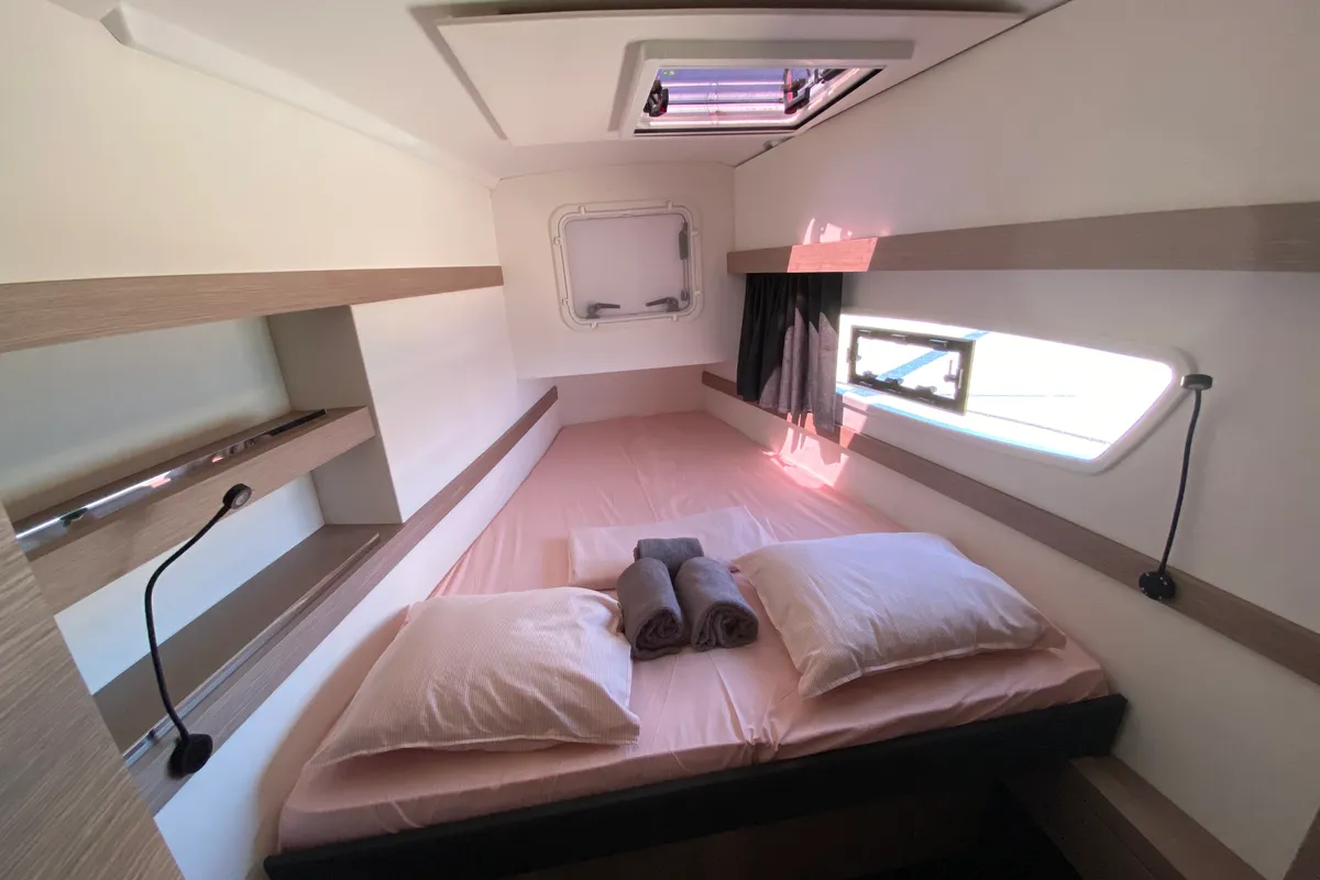 Cabin on Foutaine Pajot Isla 40, a Fountaine Pajot Isla 40 catamaran at Portimão, Portugal