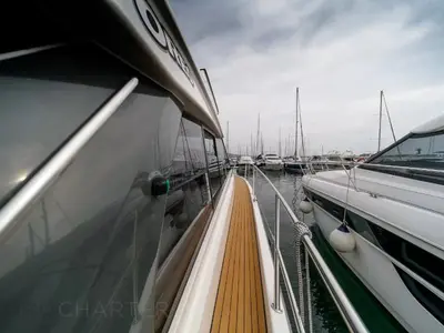 Oreo, a Bavaria S45 Coupe motor yacht at Punat, Croatia