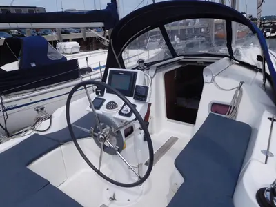 Deck of Alibi, a Beneteau Oceanis 31 sailboat at Poole, United Kingdom