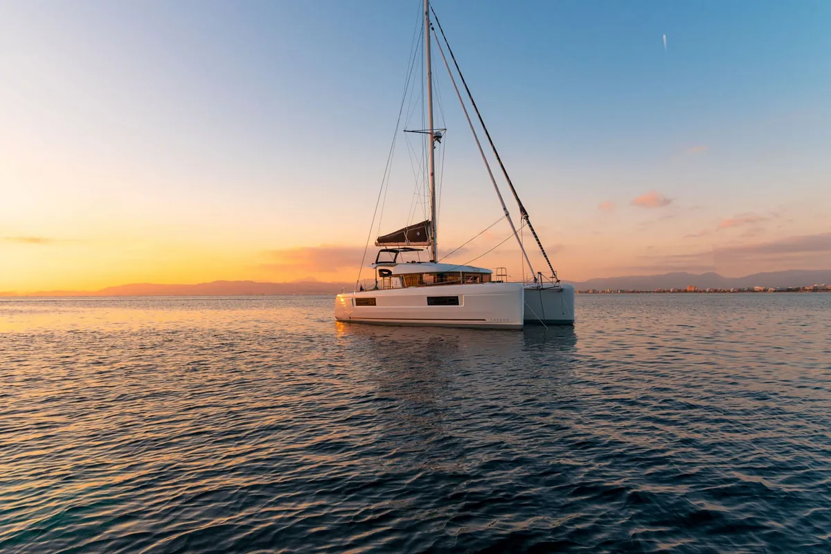 Exterior view of Fratelli, a Lagoon 40 catamaran at Volos Municipality, Greece