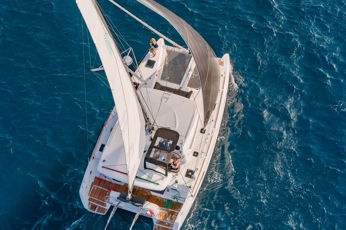 Exterior view of Fratelli, a Lagoon 40 catamaran at Volos Municipality, Greece