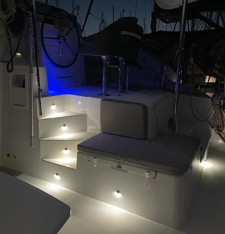 Cockpit of Fratelli, a Lagoon 40 catamaran at Volos Municipality, Greece