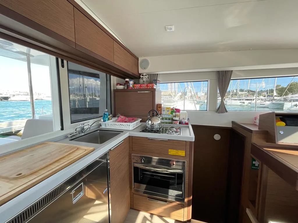 Galley of Fratelli, a Lagoon 40 catamaran at Volos Municipality, Greece