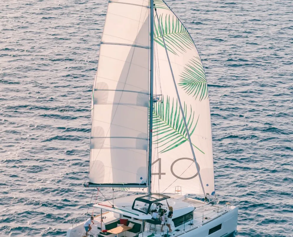Exterior view of Fratelli, a Lagoon 40 catamaran at Volos Municipality, Greece