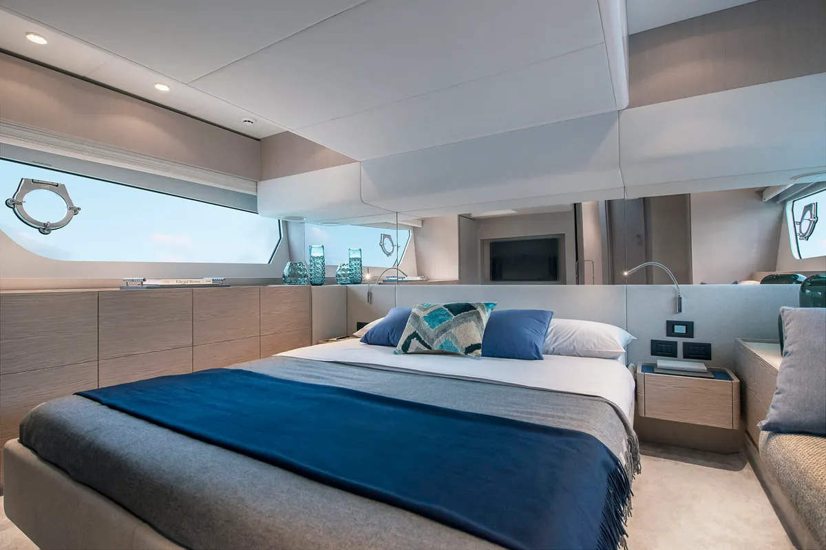 Cabin on Alabdulla, a Ferretti Yachts 500 motor yacht at Općina Sukošan, Croatia