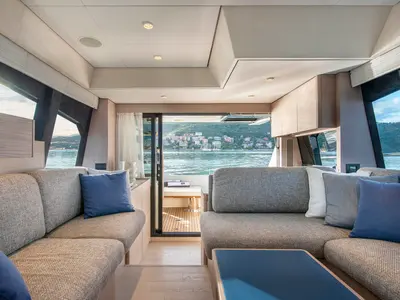 Salon of Alabdulla, a Ferretti Yachts 500 motor yacht at Općina Sukošan, Croatia
