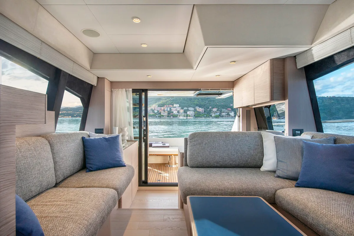 Salon of Alabdulla, a Ferretti Yachts 500 motor yacht at Općina Sukošan, Croatia
