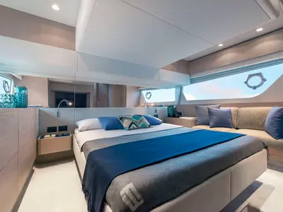 Cabin on Alabdulla, a Ferretti Yachts 500 motor yacht at Općina Sukošan, Croatia