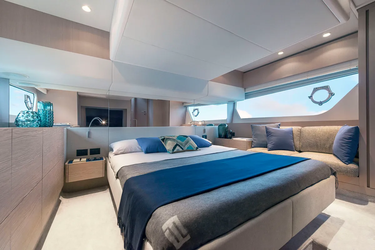 Cabin on Alabdulla, a Ferretti Yachts 500 motor yacht at Općina Sukošan, Croatia