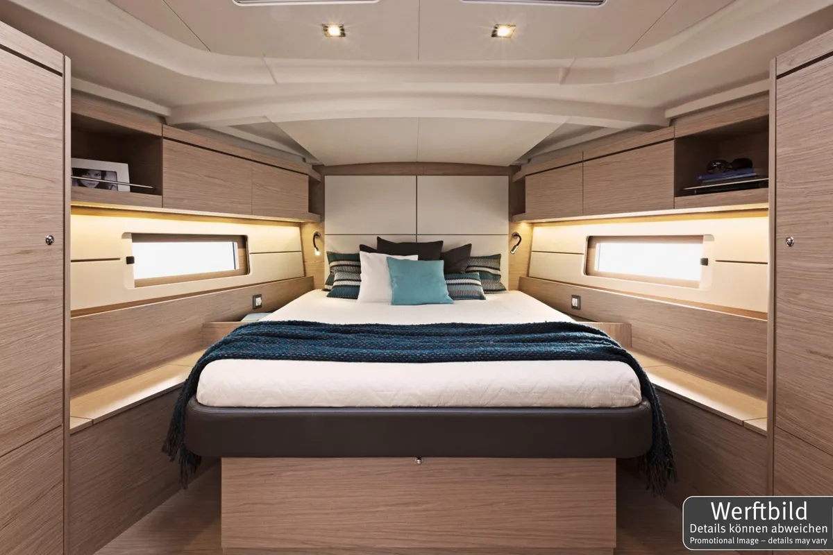 Cabin on Paula, a Beneteau Oceanis 46.1 sailboat at Palma de Mallorca, Spain