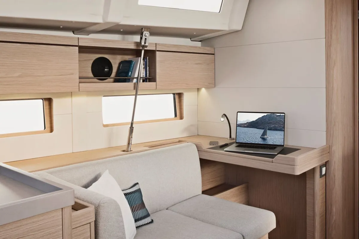 Salon of Paula, a Beneteau Oceanis 46.1 sailboat at Palma de Mallorca, Spain