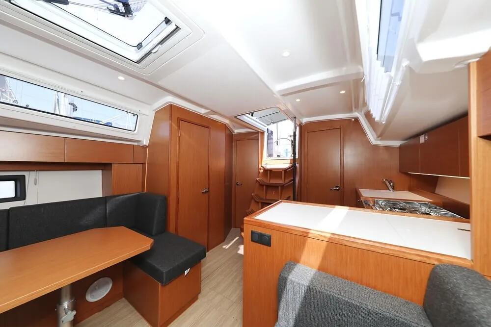 Salon of Blue Note, a Bavaria C38 sailboat at Biograd na Moru, Croatia