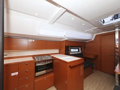 Galley of Blue Note, a Bavaria C38 sailboat at Biograd na Moru, Croatia