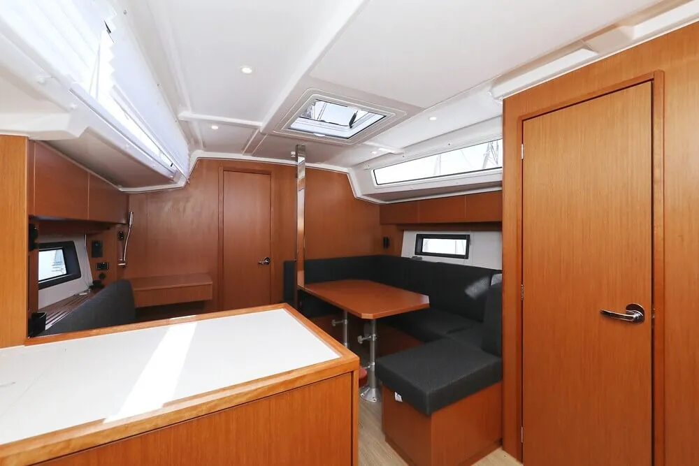 Salon of Blue Note, a Bavaria C38 sailboat at Biograd na Moru, Croatia
