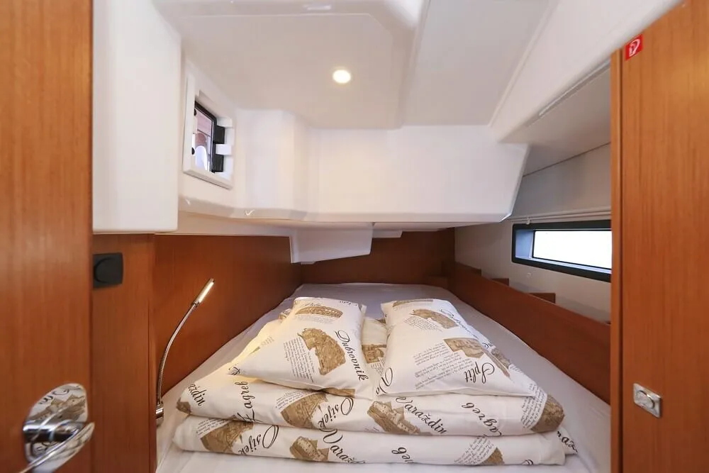 Cabin on Blue Note, a Bavaria C38 sailboat at Biograd na Moru, Croatia