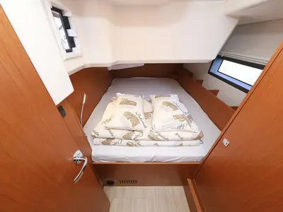 Cabin on Blue Note, a Bavaria C38 sailboat at Biograd na Moru, Croatia