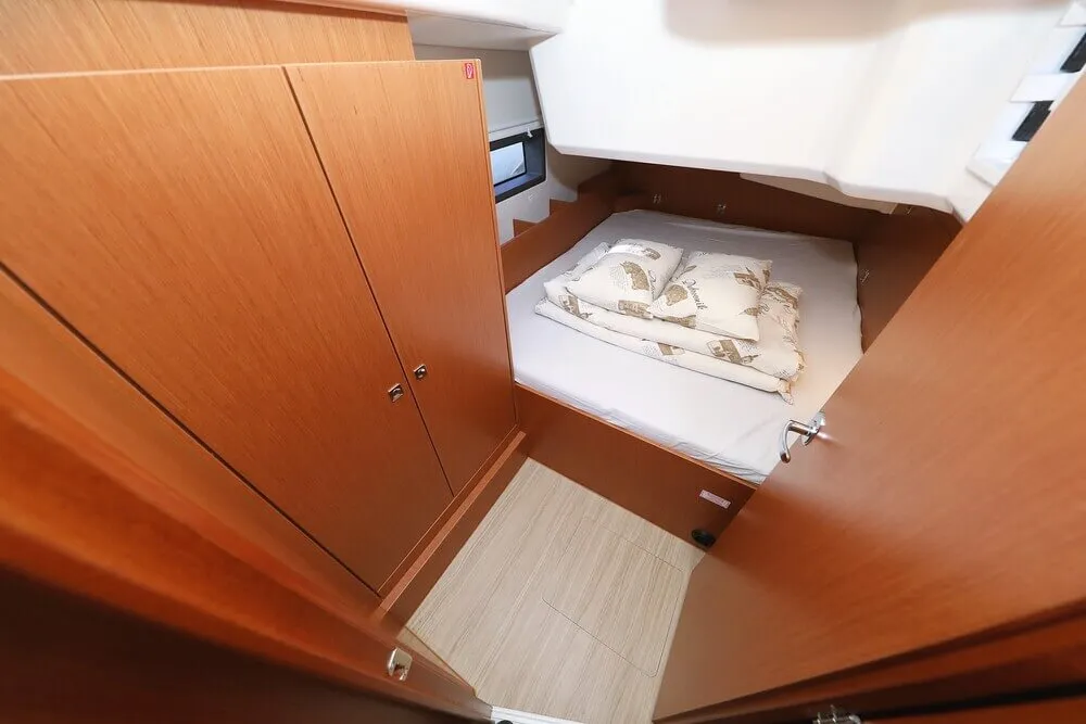 Cabin on Blue Note, a Bavaria C38 sailboat at Biograd na Moru, Croatia