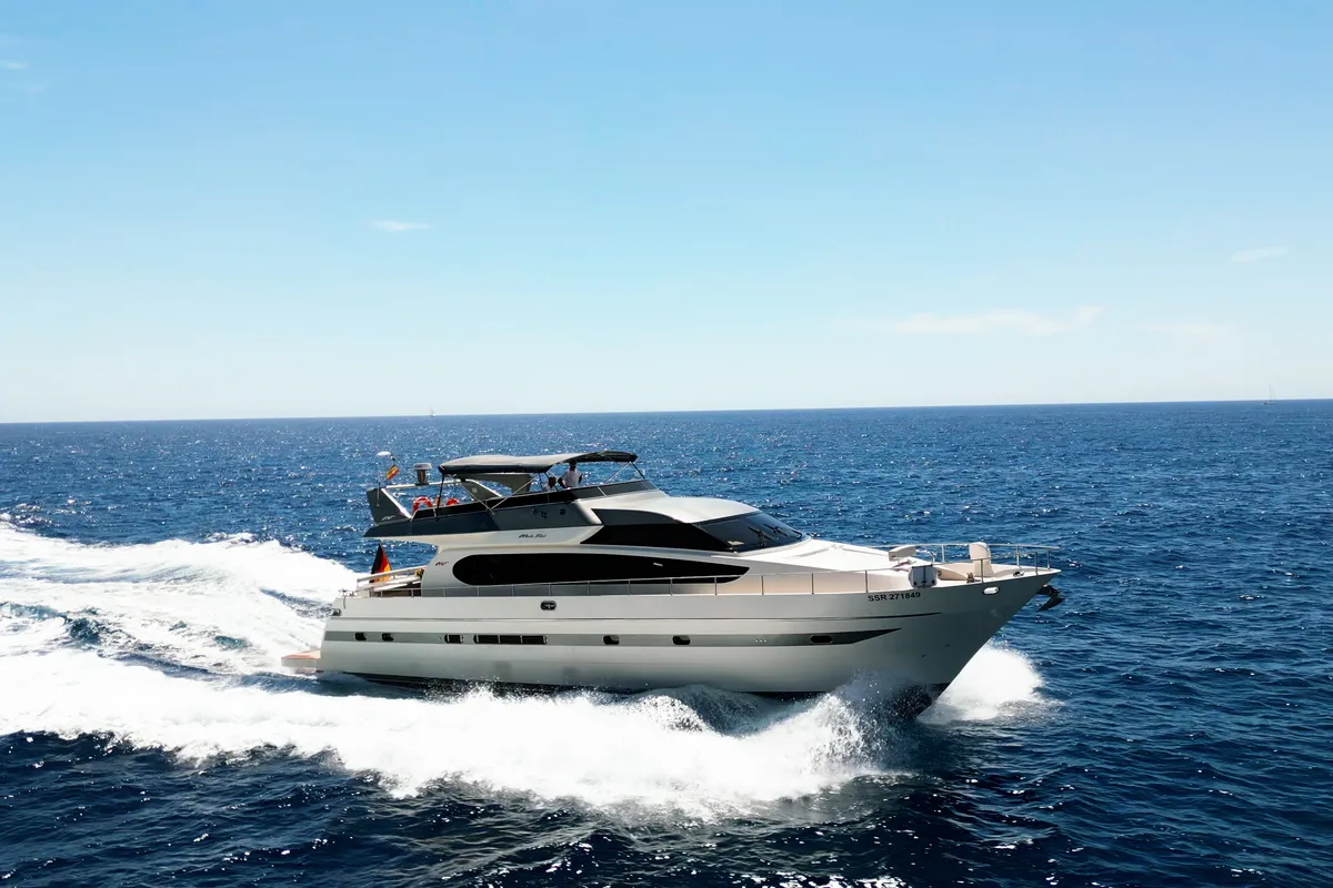 Exterior view of Ma Bella, a Monte Fino 70 motor yacht at Castellammare di Stabia, Italy