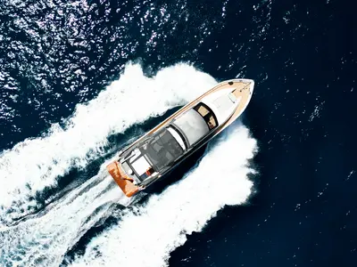 Exterior view of Ma Bella, a Monte Fino 70 motor yacht at Castellammare di Stabia, Italy
