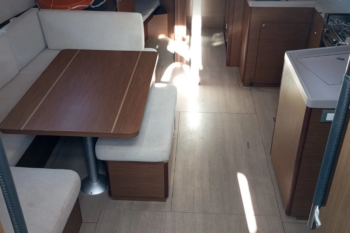 Salon of Ocean Pearl, a Beneteau Oceanis 40.1 sailboat at Zakynthos Municipal Unit, Greece