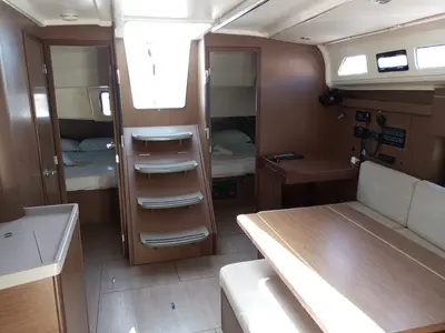 Salon of Ocean Pearl, a Beneteau Oceanis 40.1 sailboat at Zakynthos Municipal Unit, Greece
