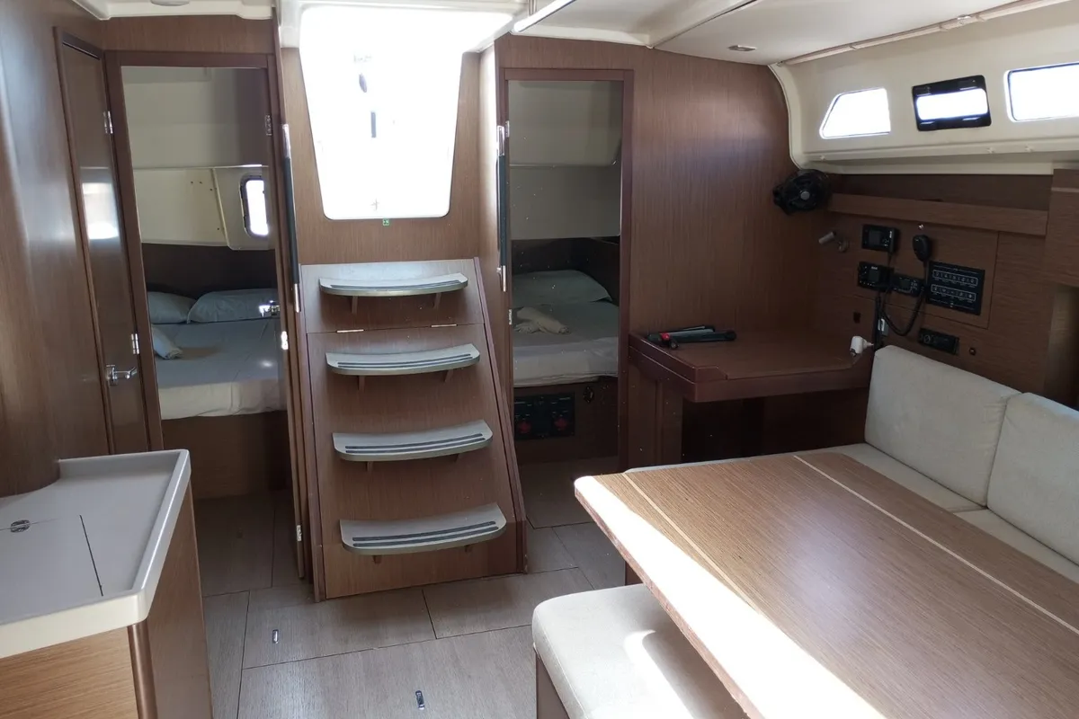 Salon of Ocean Pearl, a Beneteau Oceanis 40.1 sailboat at Zakynthos Municipal Unit, Greece