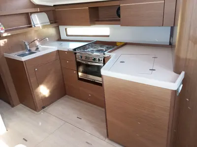 Galley of Ocean Pearl, a Beneteau Oceanis 40.1 sailboat at Zakynthos Municipal Unit, Greece