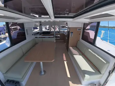 Salon of Green Octopus 33, a Bali Catspace OW catamaran at Pirovac, Croatia